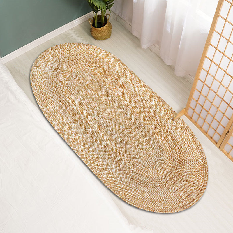 Khaki Plain Rug Jute Rural Rug Washable Anti-Slip Pet Friendly Area Rug for Living Room Clearhalo 'Area Rug' 'Rug' 1810510