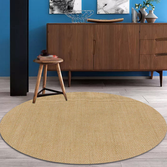Brown Living Room Rug Rustic Solid Color Rug Sisal Pet Friendly Anti-Slip Washable Area Rug for Decoration