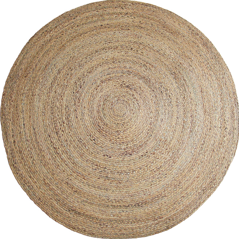 Brown Plain Rug Jute Rural Rug Washable Anti-Slip Pet Friendly Area Rug for Living Room Clearhalo 'Area Rug' 'Rug' 1810545