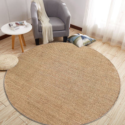 Brown Living Room Rug Rustic Solid Color Rug Sisal Pet Friendly Anti-Slip Washable Area Rug for Decoration Brown Clearhalo 'Area Rug' 'Rug' 1810555