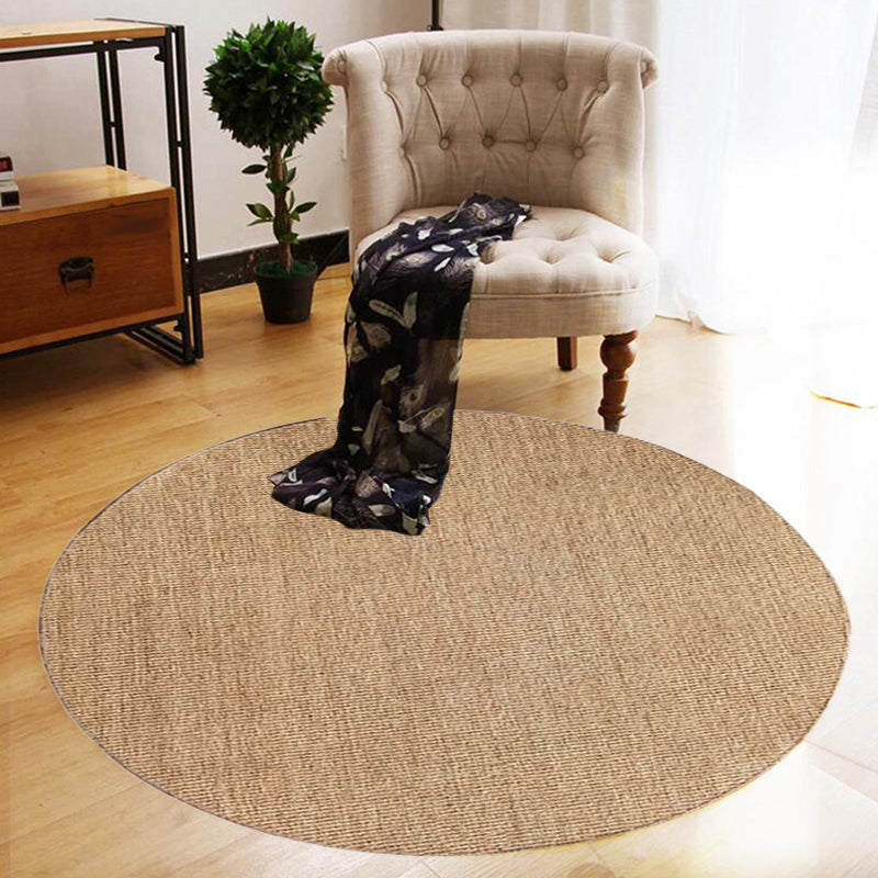 Brown Living Room Rug Rustic Solid Color Rug Sisal Pet Friendly Anti-Slip Washable Area Rug for Decoration Clearhalo 'Area Rug' 'Rug' 1810557