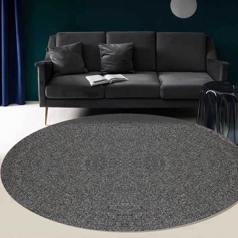 Countryside Plain Rug Polypropylene Rug Non-Slip Backing Washable Pet Friendly Carpet for Home Black Clearhalo 'Area Rug' 'Rug' 1810598