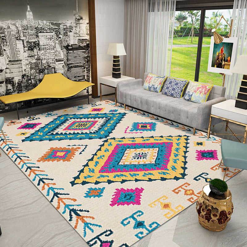 Multicolor Tribal Pattern Rug Polyester Southwestern Rug Washable Anti-Slip Pet Friendly Area Rug for Bedroom Beige Clearhalo 'Area Rug' 'Rugs' 'Southwestern' Rug' 1810631