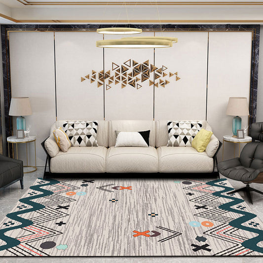 Multicolor Tribal Pattern Rug Polyester Southwestern Rug Washable Anti-Slip Pet Friendly Area Rug for Bedroom Grey Clearhalo 'Area Rug' 'Rugs' 'Southwestern' Rug' 1810639