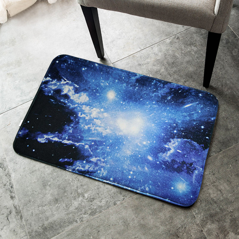 Creative Blue Contemporary Rug Polyester Galaxy Pattern Rug Washable Pet Friendly Non-Slip Carpet for Nursery Blue Clearhalo 'Area Rug' 'Rug' 1810672