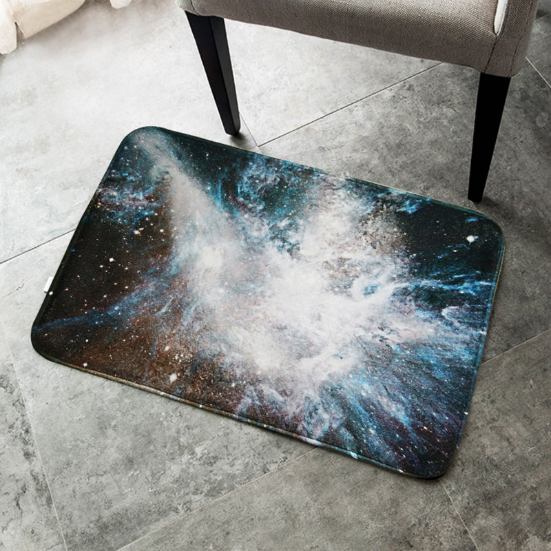 Creative Blue Contemporary Rug Polyester Galaxy Pattern Rug Washable Pet Friendly Non-Slip Carpet for Nursery White Clearhalo 'Area Rug' 'Rug' 1810676
