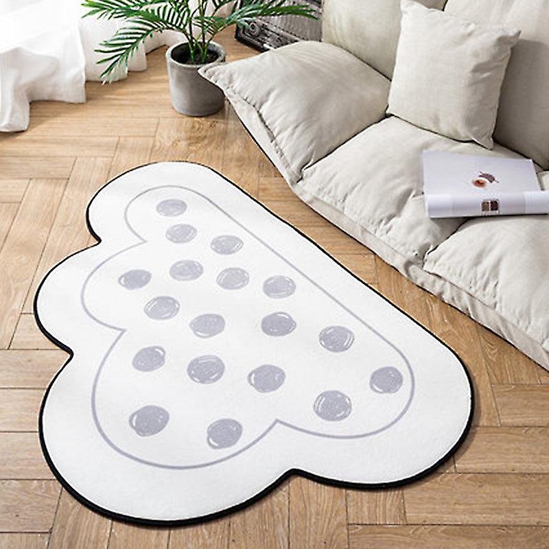 White Cloud Pattern Rug with Spots Polyester Novelty Rug Washable Anti-Slip Pet Friendly Area Rug for Bedroom Grey Clearhalo 'Area Rug' 'Casual' 'Rugs' Rug' 1810680