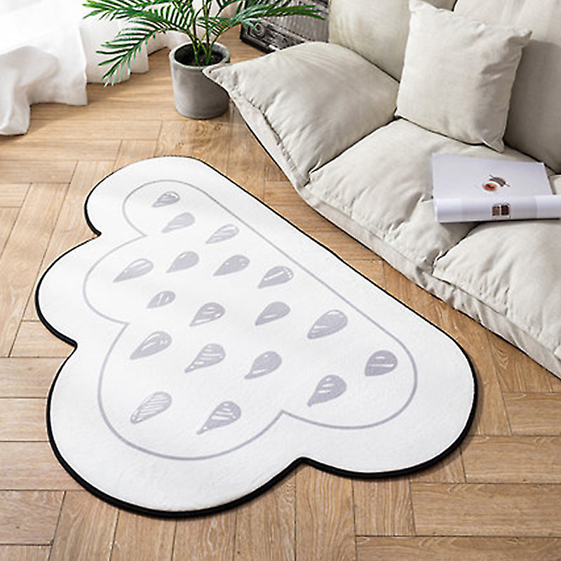 White Cloud Pattern Rug with Spots Polyester Novelty Rug Washable Anti-Slip Pet Friendly Area Rug for Bedroom Light Gray Clearhalo 'Area Rug' 'Casual' 'Rugs' Rug' 1810681