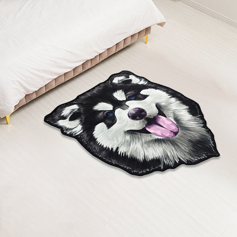 Creative Brown Contemporary Rug Polyester Dog Pattern Rug Washable Pet Friendly Non-Slip Carpet for Nursery Black Clearhalo 'Area Rug' 'Rug' 1810696