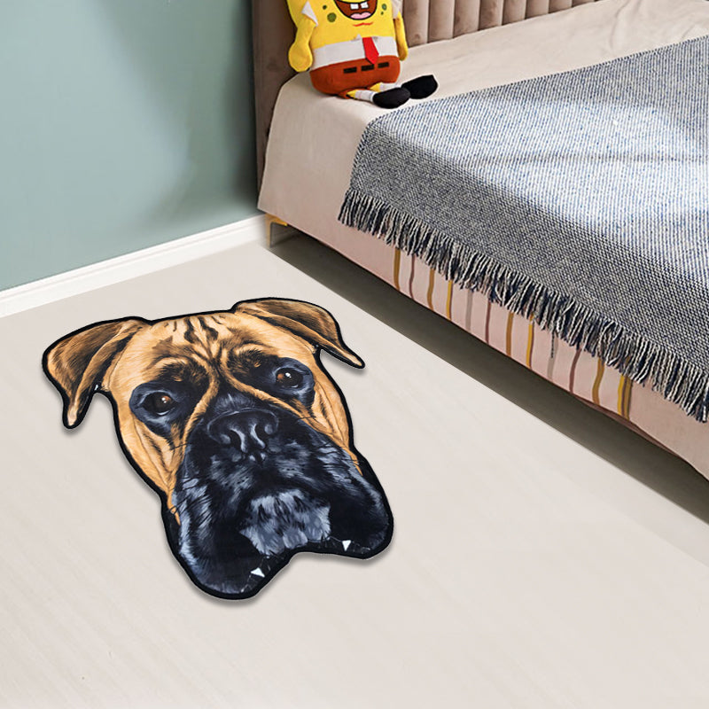 Creative Brown Contemporary Rug Polyester Dog Pattern Rug Washable Pet Friendly Non-Slip Carpet for Nursery Brown Clearhalo 'Area Rug' 'Rug' 1810703