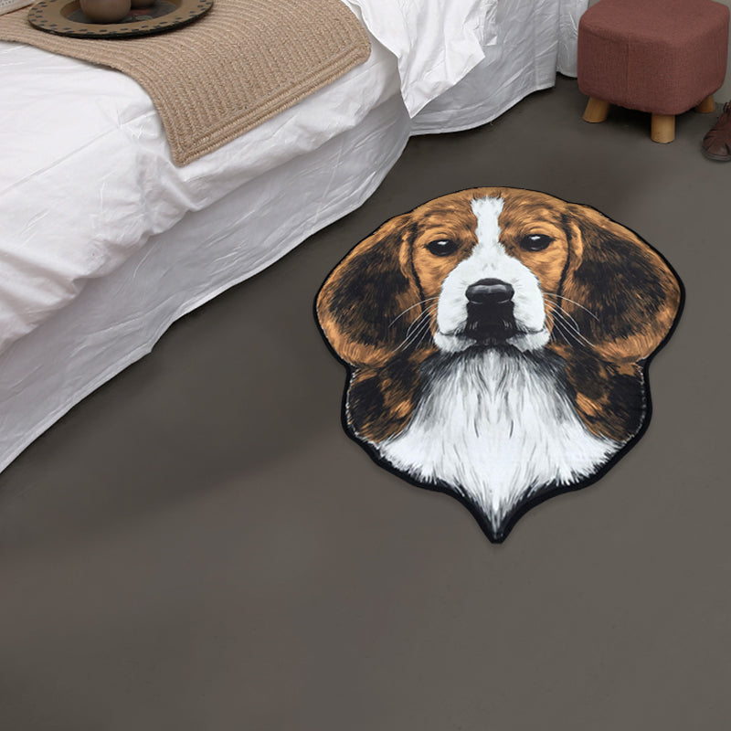 Creative Brown Contemporary Rug Polyester Dog Pattern Rug Washable Pet Friendly Non-Slip Carpet for Nursery Dark Brown Clearhalo 'Area Rug' 'Rug' 1810706