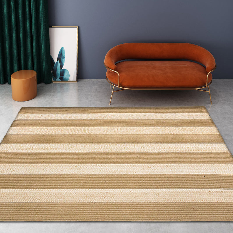 Countryside Striped Pattern Rug Brown and Khaki Sisal Rug Non-Slip Backing Washable Pet Friendly Carpet for Home Brown 2'11" x 4'11" Clearhalo 'Area Rug' 'Rug' 1810731