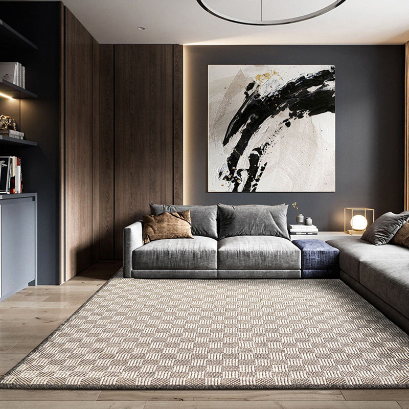 Countryside Checked Pattern Rug Brown and Black Sisal Rug Non-Slip Backing Washable Pet Friendly Carpet for Home Brown Clearhalo 'Area Rug' 'Rug' 1810757