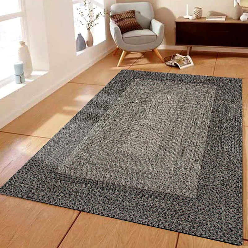 Countryside Geometric Pattern Rug Grey and Black Polypropylene Rug Non-Slip Backing Washable Pet Friendly Carpet for Home Black Clearhalo 'Area Rug' 'Rug' 1810783
