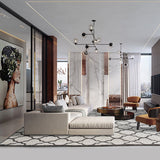 Brown Geometric Ogee Pattern Rug Jute Rural Rug Washable Anti-Slip Pet Friendly Area Rug for Living Room Clearhalo 'Area Rug' 'Rug' 1810797