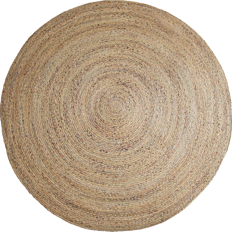 Brown Plain Rug Jute Countryside Rug Washable Pet Friendly Reversible Carpet for Living Room Clearhalo 'Area Rug' 'Rug' 1810802