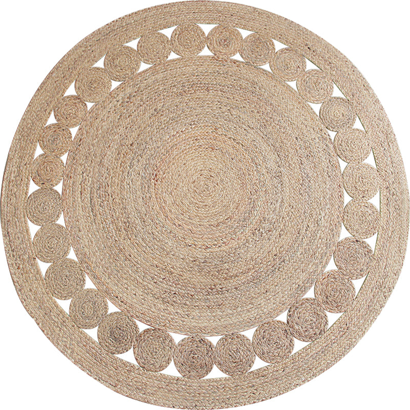 Khaki and Brown Bedroom Rug Rustic Solid Color Rug Sisal Reversible Washable Pet Friendly Area Rug Clearhalo 'Area Rug' 'Rug' 1810808