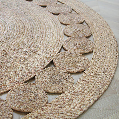 Khaki and Brown Bedroom Rug Rustic Solid Color Rug Sisal Reversible Washable Pet Friendly Area Rug Khaki Clearhalo 'Area Rug' 'Rug' 1810811