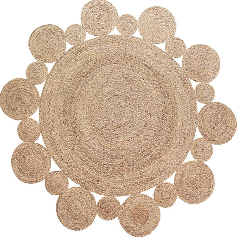 Khaki and Brown Bedroom Rug Rustic Solid Color Rug Sisal Reversible Washable Pet Friendly Area Rug Clearhalo 'Area Rug' 'Rug' 1810814