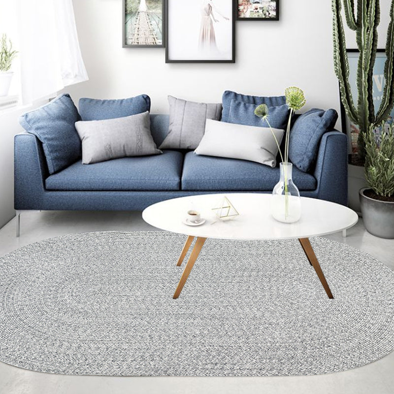 Grey Plain Rug Jute Countryside Rug Washable Pet Friendly Reversible Carpet for Living Room Grey 2'11" x 4'11" Clearhalo 'Area Rug' 'Rug' 1810850