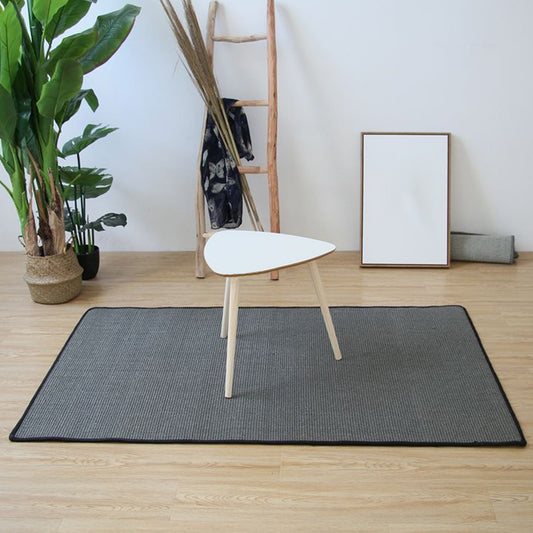 Grey Plain Rug Jute Countryside Rug Washable Pet Friendly Anti-Slip Backing Carpet for Living Room Clearhalo 'Area Rug' 'Rug' 1810868