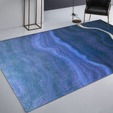 Creative Abstract Rug Green and Blue Modernism Rug Polyester Pet Friendly Washable Non-Slip Area Rug for Bedroom Clearhalo 'Area Rug' 'Rug' 1810954