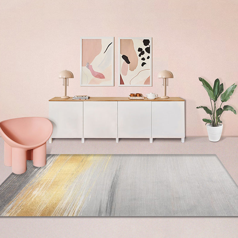 Creative Abstract Rug Green and Blue Modernism Rug Polyester Pet Friendly Washable Non-Slip Area Rug for Bedroom Grey 4'7" x 6'7" Clearhalo 'Area Rug' 'Rug' 1810957