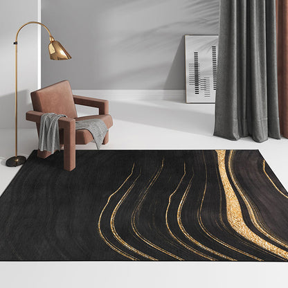 Creative Abstract Rug Green and Blue Modernism Rug Polyester Pet Friendly Washable Non-Slip Area Rug for Bedroom Black 4'7" x 6'7" Clearhalo 'Area Rug' 'Rug' 1810966