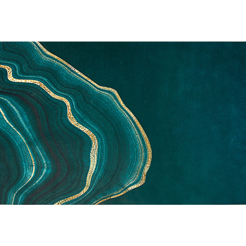 Creative Abstract Rug Green and Blue Modernism Rug Polyester Pet Friendly Washable Non-Slip Area Rug for Bedroom Clearhalo 'Area Rug' 'Rug' 1810974