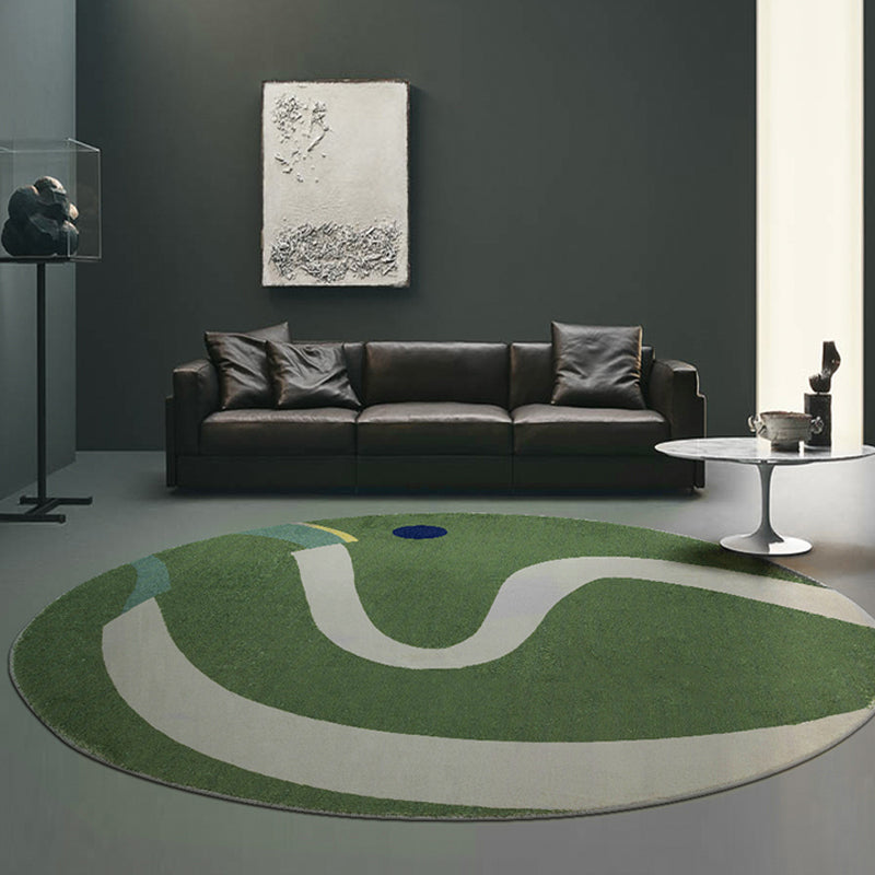 Green and White Abstract Rug Polyester Modern Rug Pet Friendly Washable Non-Slip Area Rug for Living Room Green Clearhalo 'Area Rug' 'Rug' 1810975