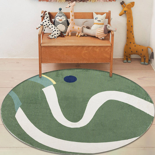 Green and White Abstract Rug Polyester Modern Rug Pet Friendly Washable Non-Slip Area Rug for Living Room Clearhalo 'Area Rug' 'Rug' 1810976