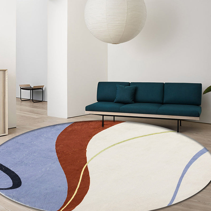 Green and White Abstract Rug Polyester Modern Rug Pet Friendly Washable Non-Slip Area Rug for Living Room Clearhalo 'Area Rug' 'Rug' 1810982