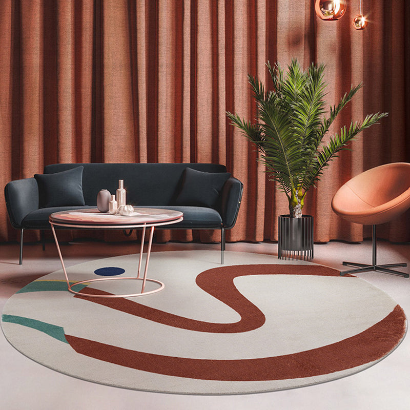 Green and White Abstract Rug Polyester Modern Rug Pet Friendly Washable Non-Slip Area Rug for Living Room Red Clearhalo 'Area Rug' 'Rug' 1810984