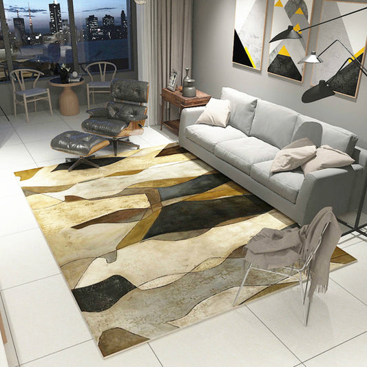 Modernist Abstract Rug Multicolor Polyester Rug Non-Slip Pet Friendly Washable Are Rug for Living Room Camel Clearhalo 'Area Rug' 'Modern' 'Rugs' Rug' 1811017