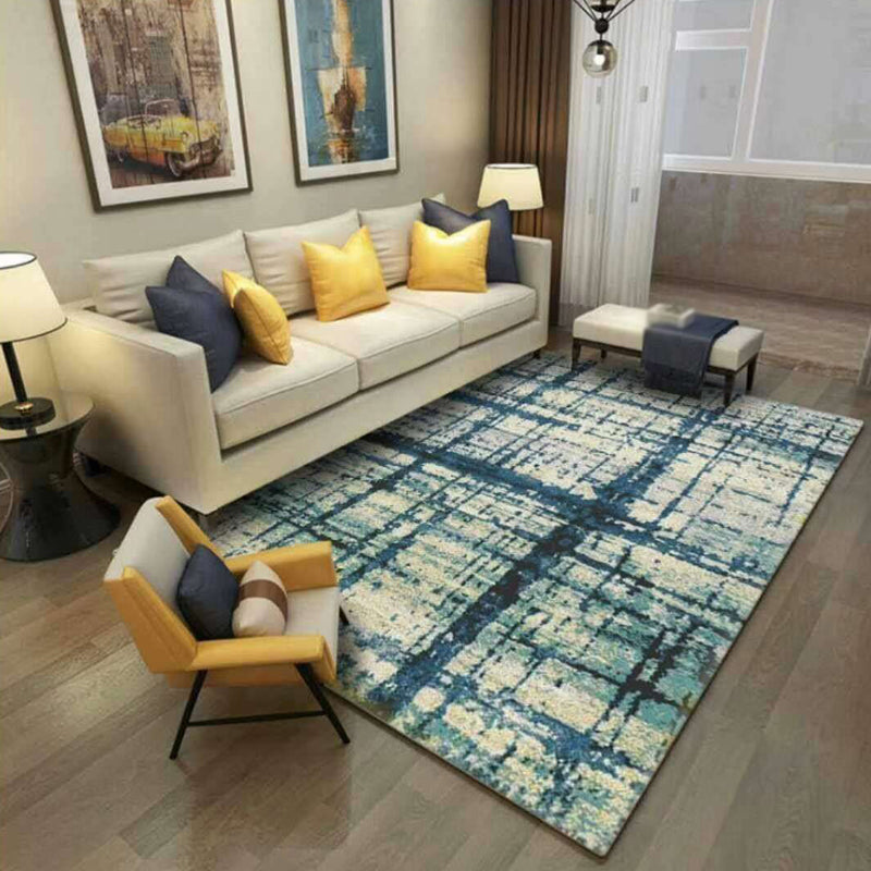 Multicolor Abstract Rug Polyester Modern Rug Pet Friendly Washable Non-Slip Area Rug for Living Room Aqua Clearhalo 'Area Rug' 'Modern' 'Rugs' Rug' 1811027
