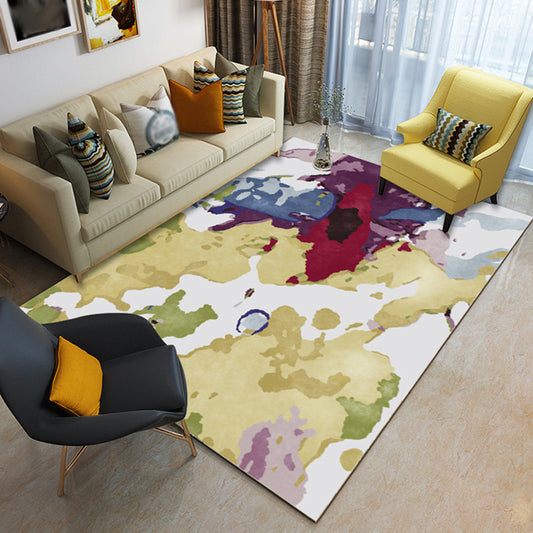 Multicolor Living Room Rug Minimalist Watercolor Pattern Rug Polyester Washable Anti-Slip Backing Pet Friendly Carpet Yellow Clearhalo 'Area Rug' 'Modern' 'Rugs' Rug' 1811028