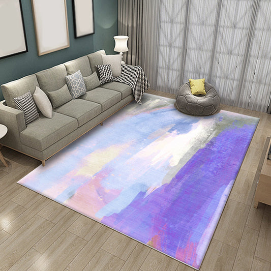 Funky Brushstroke Pattern Rug Multicolor Modernism Rug Polyester Pet Friendly Washable Non-Slip Area Rug for Bedroom Purple Clearhalo 'Area Rug' 'Modern' 'Rugs' Rug' 1811058