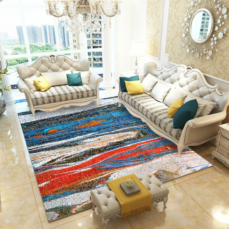 Multicolor Living Room Rug Industrial Watercolor Abstract Pattern Rug Polyester Washable Anti-Slip Backing Pet Friendly Carpet Red Clearhalo 'Area Rug' 'Rug' 1811072