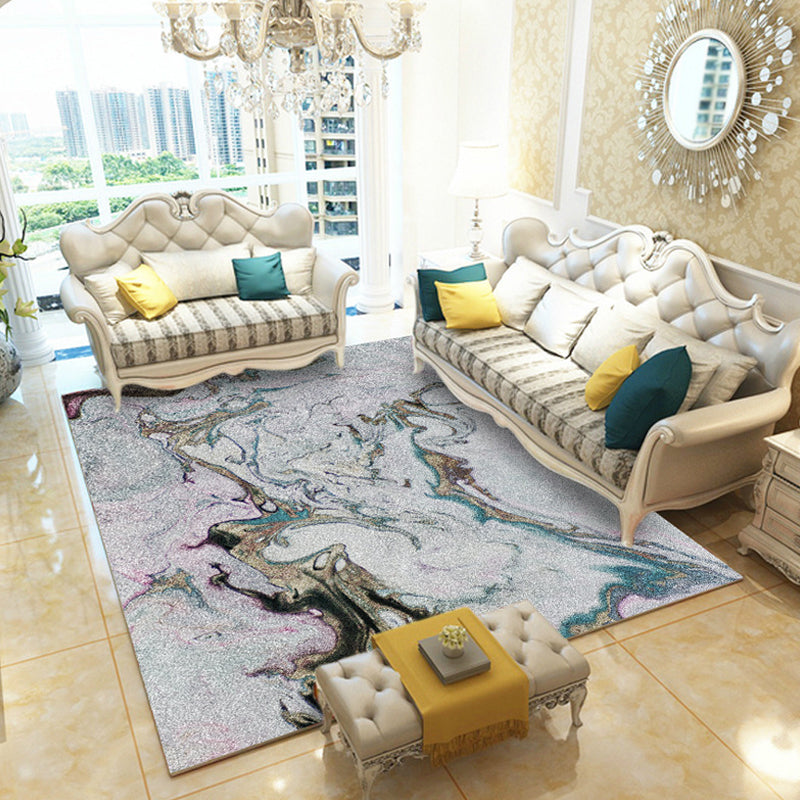 Multicolor Living Room Rug Industrial Watercolor Abstract Pattern Rug Polyester Washable Anti-Slip Backing Pet Friendly Carpet Grey Clearhalo 'Area Rug' 'Rug' 1811080