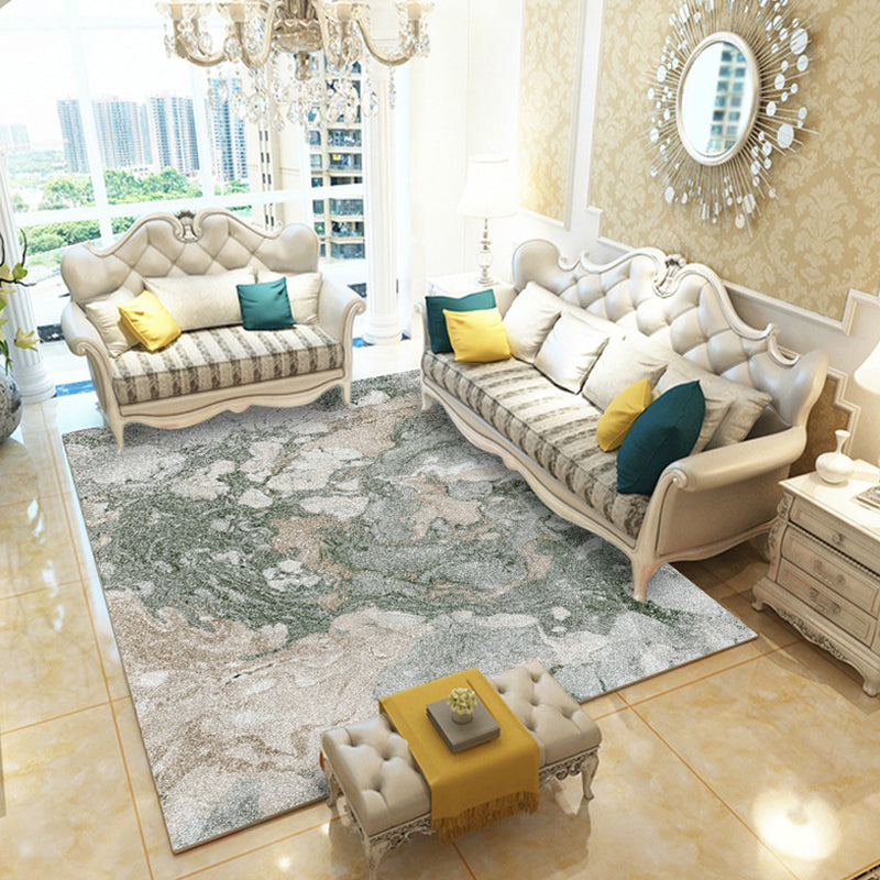 Multicolor Living Room Rug Industrial Watercolor Abstract Pattern Rug Polyester Washable Anti-Slip Backing Pet Friendly Carpet Green Clearhalo 'Area Rug' 'Rug' 1811081