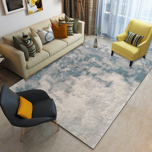 Industrial Abstract Rug Multicolor Polyester Rug Non-Slip Pet Friendly Washable Are Rug for Living Room Light Blue