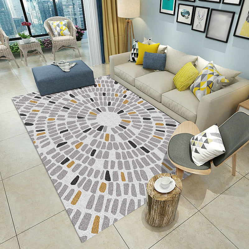Multicolor Living Room Rug Minimalist Geometric Pattern Rug Polyester Washable Anti-Slip Backing Pet Friendly Carpet Grey Clearhalo 'Area Rug' 'Modern' 'Rugs' Rug' 1811102