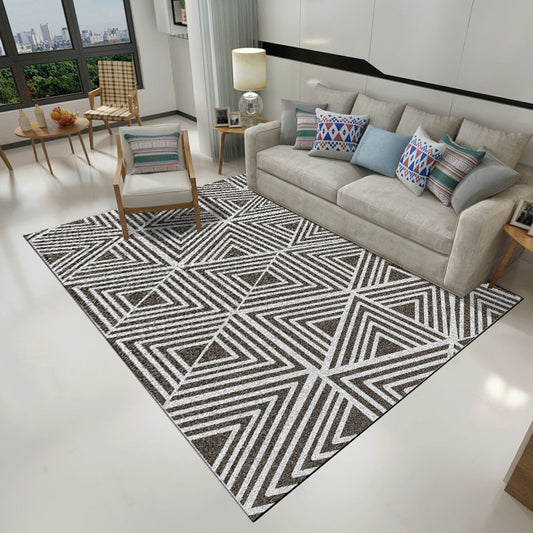 Modernist Geometric Pattern Rug Multicolor Polyester Rug Non-Slip Pet Friendly Washable Are Rug for Living Room Black Clearhalo 'Area Rug' 'Modern' 'Rugs' Rug' 1811118