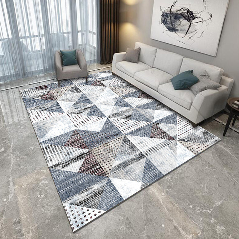 Funky Geometric Pattern Rug Multicolor Modernism Rug Polyester Pet Friendly Washable Non-Slip Area Rug for Bedroom Airy Blue Clearhalo 'Area Rug' 'Modern' 'Rugs' Rug' 1811176