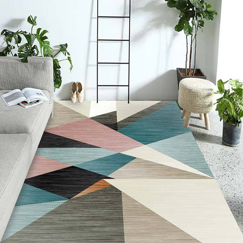 Multicolor Living Room Rug Contemporary Geometric Pattern Rug Polyester Washable Anti-Slip Backing Pet Friendly Carpet Camel Clearhalo 'Area Rug' 'Modern' 'Rugs' Rug' 1811198