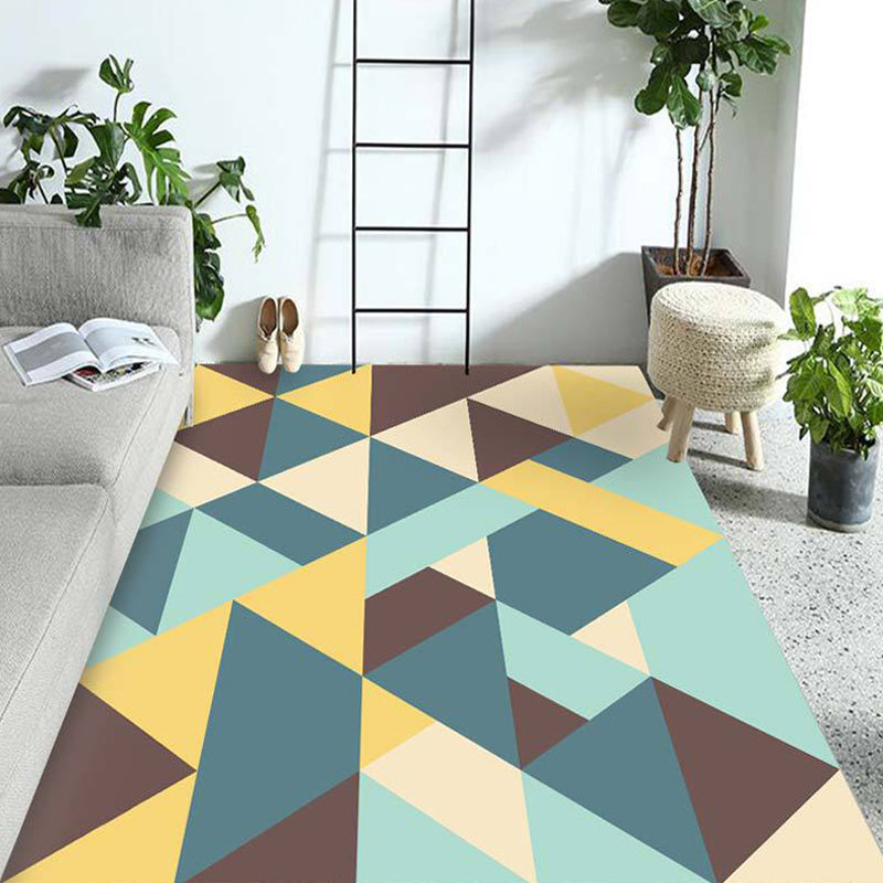 Multicolor Living Room Rug Contemporary Geometric Pattern Rug Polyester Washable Anti-Slip Backing Pet Friendly Carpet Brown Clearhalo 'Area Rug' 'Modern' 'Rugs' Rug' 1811199