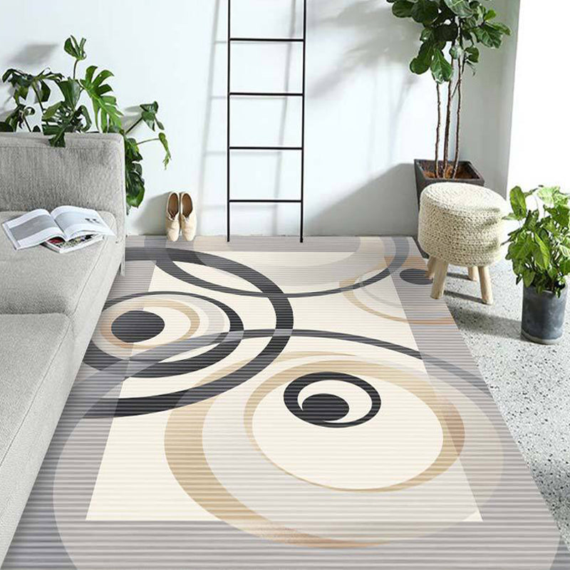 Multicolor Living Room Rug Contemporary Geometric Pattern Rug Polyester Washable Anti-Slip Backing Pet Friendly Carpet Light Gray Clearhalo 'Area Rug' 'Modern' 'Rugs' Rug' 1811202