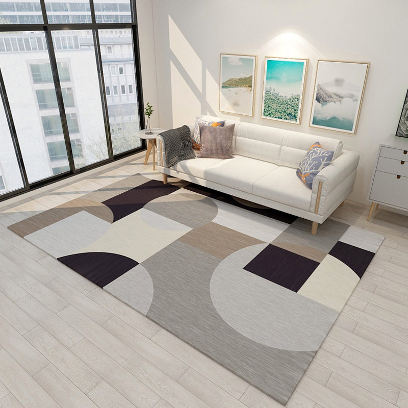 Modern Geometric Pattern Rug Multicolor Polyester Rug Non-Slip Pet Friendly Washable Are Rug for Living Room Brown Clearhalo 'Area Rug' 'Modern' 'Rugs' Rug' 1811209