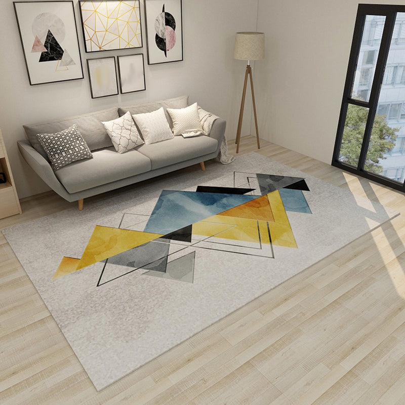 Modern Geometric Pattern Rug Multicolor Polyester Rug Non-Slip Pet Friendly Washable Are Rug for Living Room Yellow Clearhalo 'Area Rug' 'Modern' 'Rugs' Rug' 1811213