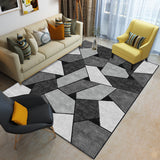 Casual Geometric Pattern Rug with Stripe Multicolor Modernism Rug Polyester Pet Friendly Washable Non-Slip Area Rug for Bedroom Grey